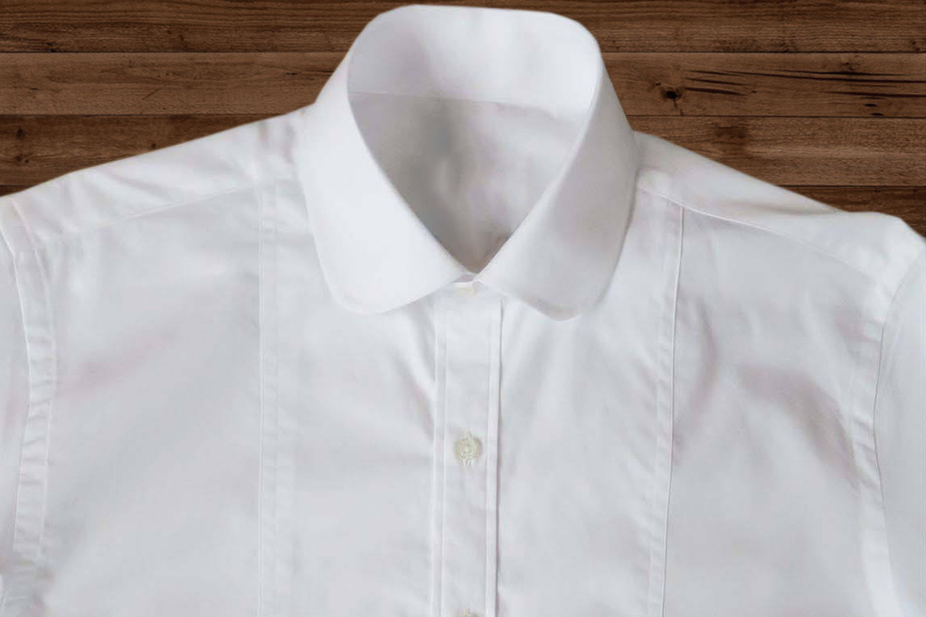 Revival Beaumont penny collar wit overhemd met stud