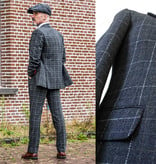 Shelby Brothers collection by Orange Fire 3-delig tweed pak Grey Overcheck Plaid Tweed