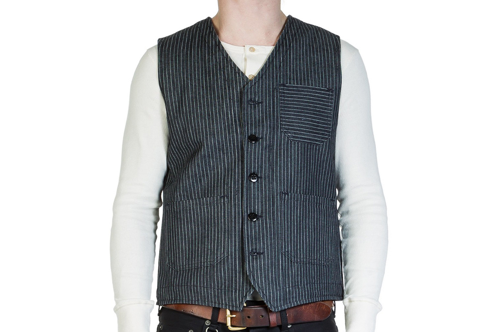 Pike Brothers 1937 Roamer Vest  blue wabash 13 ounce denim