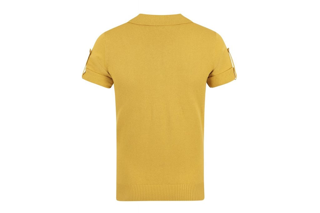 Collectif Retro Polo Jorge Yellow Knitted