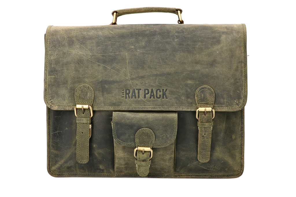 Rat Pack by Orange Fire Vigo vintage groene leren herentas