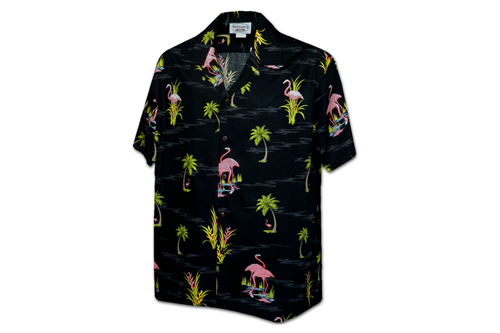 Pacific Legend Hawaii Shirt Black Flamingo