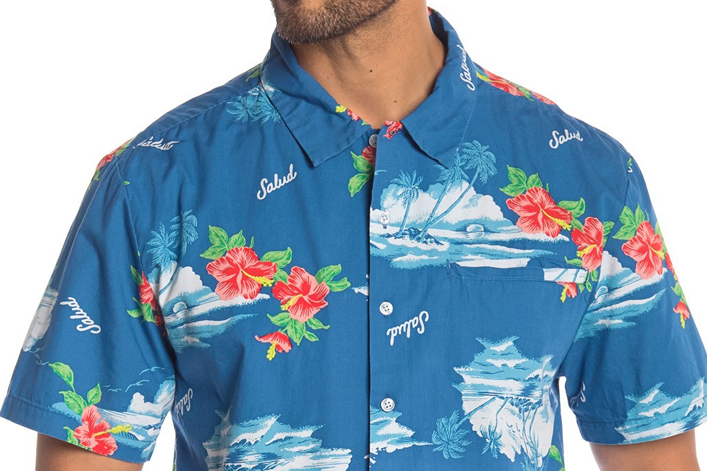 Brixton Hawaii Shirt Blue Island