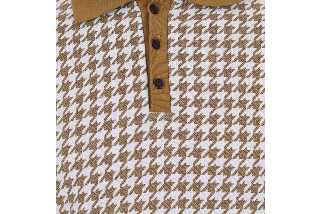 Collectif Pablo Dogtooth Musterd Polo Shirt