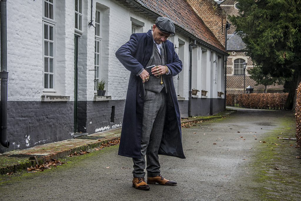 Urban Bozz 1920 English Long Overcoat  Navy