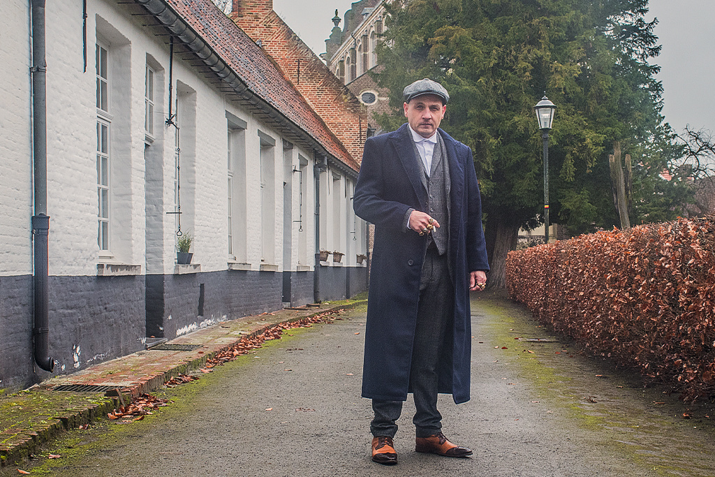 Urban Bozz 1920 English Long Overcoat  Navy