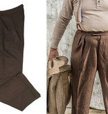 Revival 1942 Crosshatch Dark Brown Notch Back Trousers