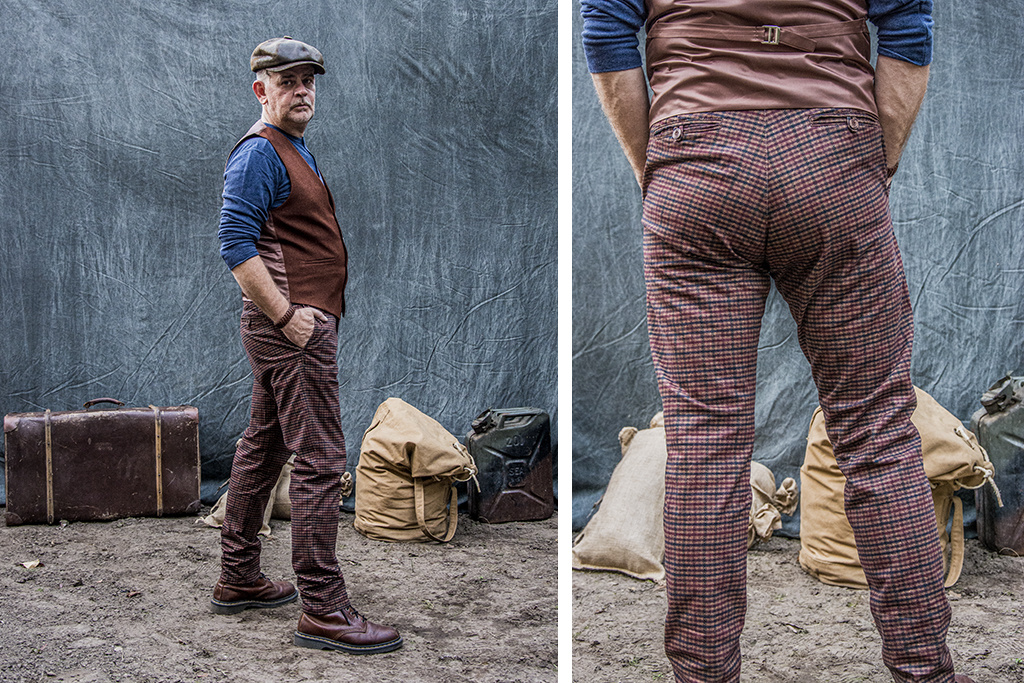 Ato Berlin 1949 Dogtooth Brown Trousers