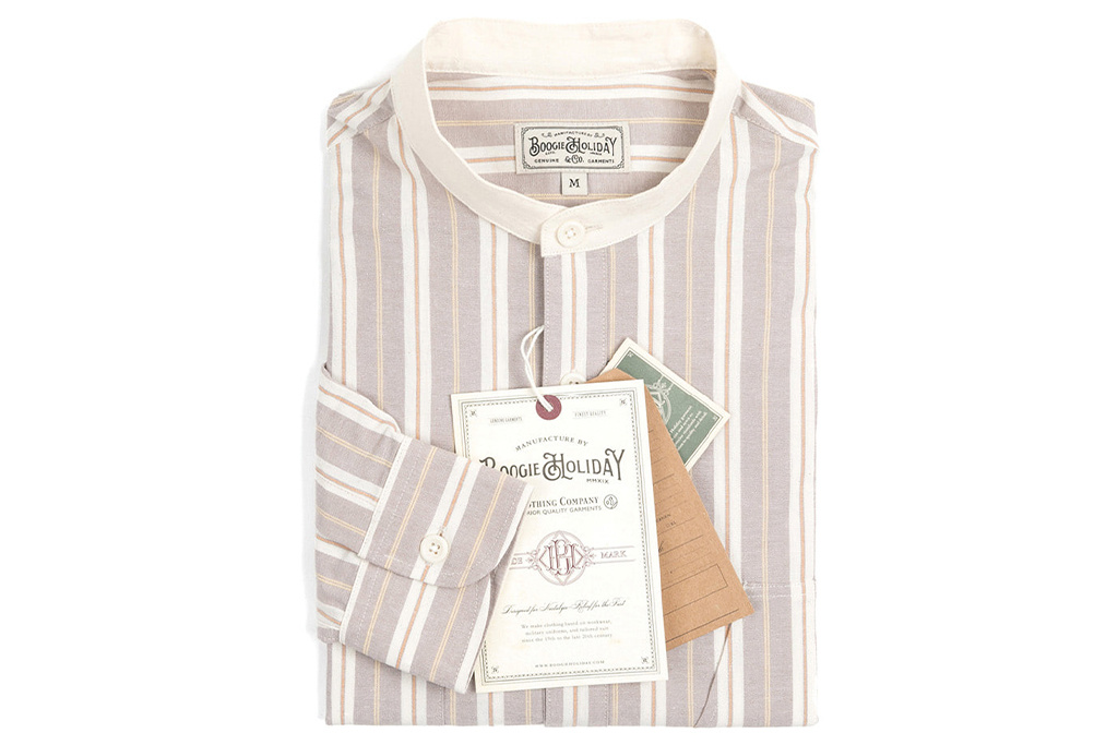 The Boogie Holiday & Co. 1920 Authentic Ivory-Beige Stripe shirt