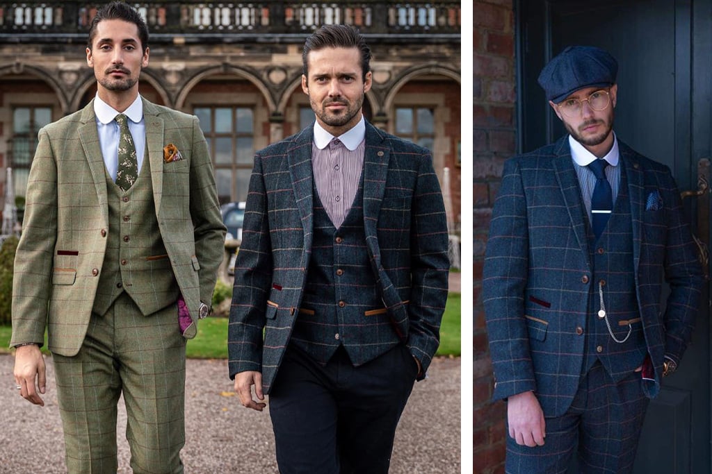 Marc Darcy 3-delig Tweed Suits Confectie Marc Darcy