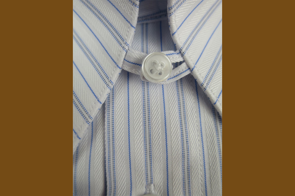 Revival Blue London Stripe 40s Spearpoint Tab Collar Shirt