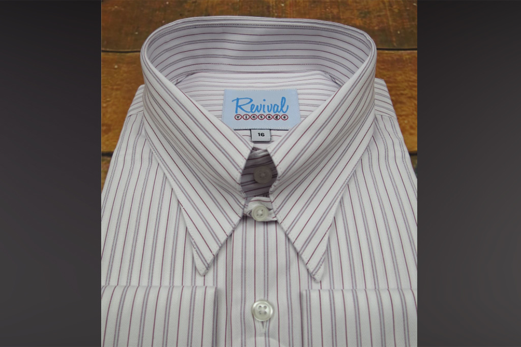 Revival London Stripe 40s Spearpoint Tab Collar Shirt