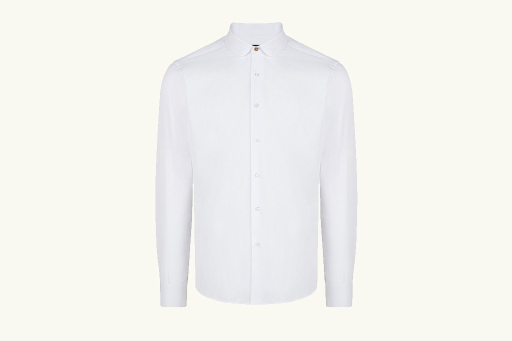 Jack Martin Beaumont penny collar wit overhemd met stud -knoop