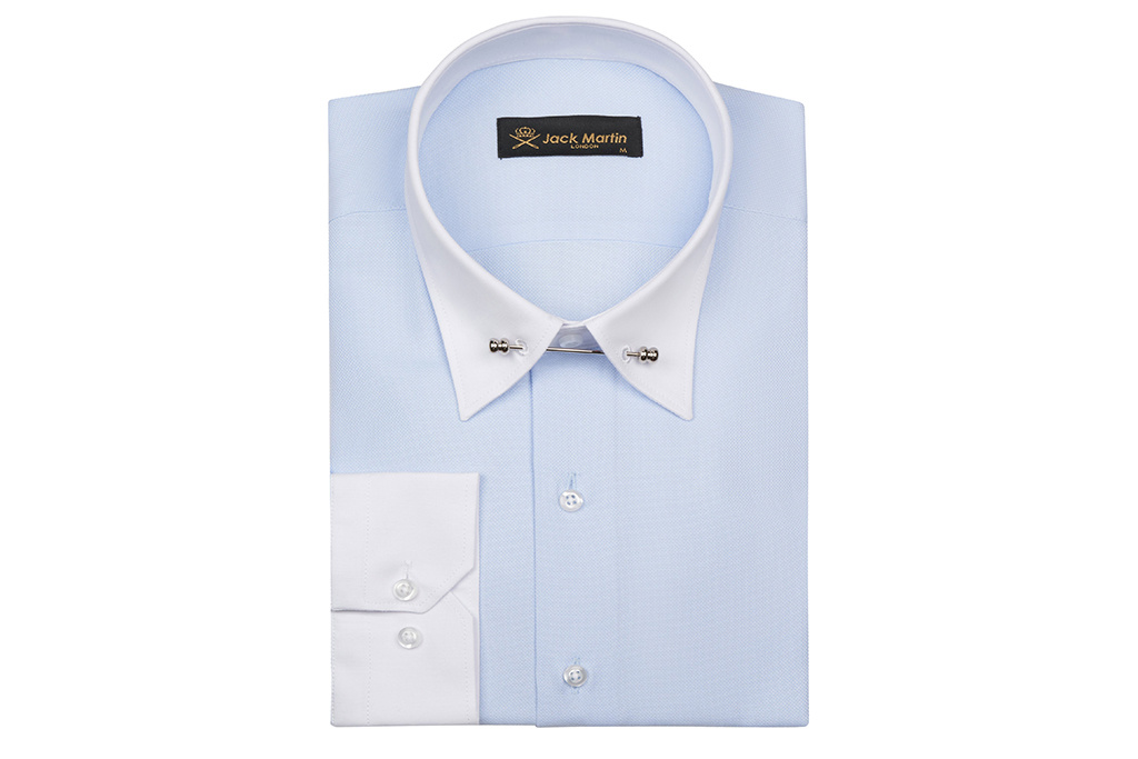 Marxisme Pakistaans Manifestatie Blue Oxford Pin Collar shirt | Jack Martin | Urban Bozz