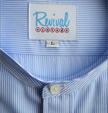 Revival 1930 Bib Blue Stripe Collarless Shirt