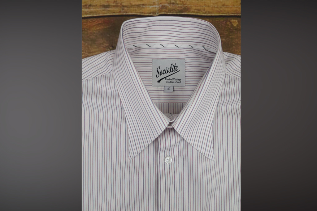 Revival Red York Stripe 40s Spearpoint Collar Shirt