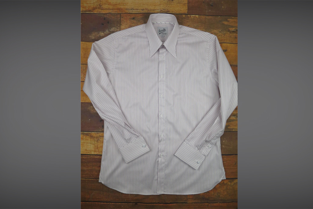 Revival Red York Stripe 40s Spearpoint Collar Shirt