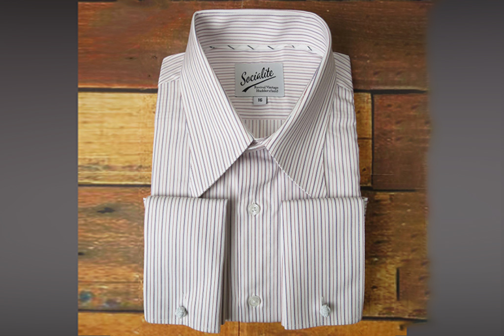 Revival Red York Stripe 40s Spearpoint Collar Shirt