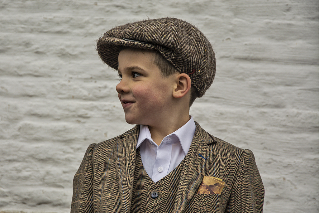 Alfonso d'Este Kids cap Brown mix Herringbone