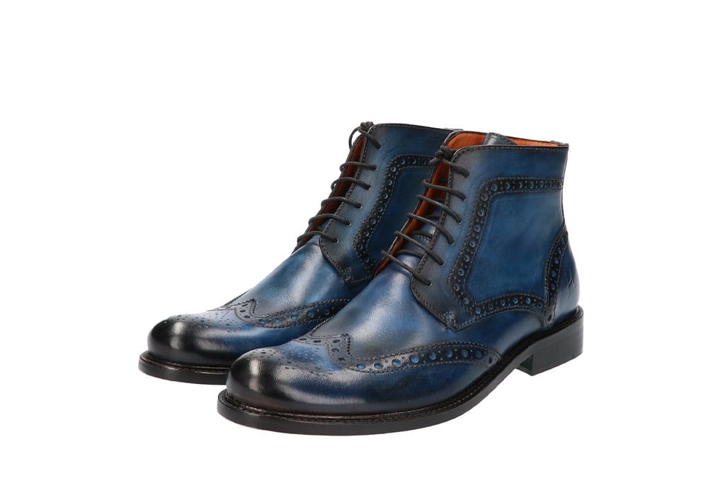 Master Pieces Shelby Handpainted Brogues Blue Tones