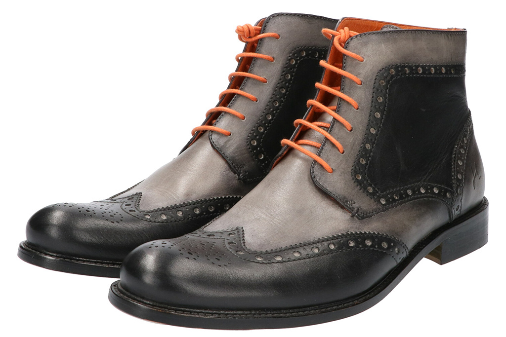 Master Pieces Shelby Handpainted Brogues Black Grey