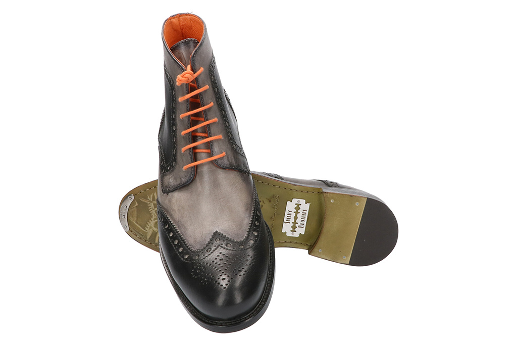 Master Pieces Shelby Handpainted Brogues Black Grey