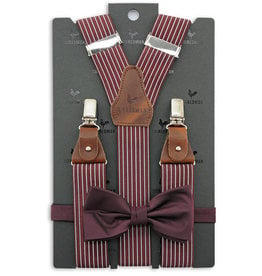 Sir Redman Bretels combipack Striped Gent bordeaux-bruin