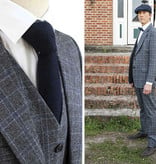 Shelby Brothers collection by Orange Fire 3-delig tweed pak Blue-Grey Prince of Wales Overcheck