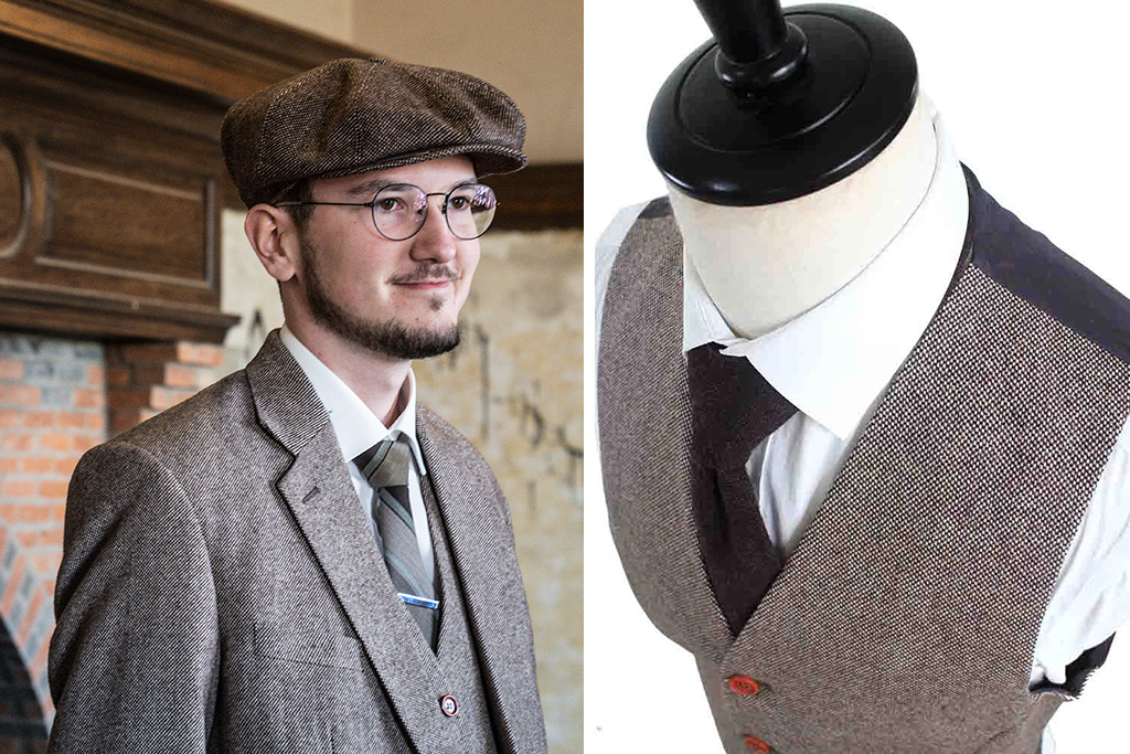 Shelby Brothers collection by Orange Fire 3-delig tweed pak Classic Light Brown Barleycorn Tweed