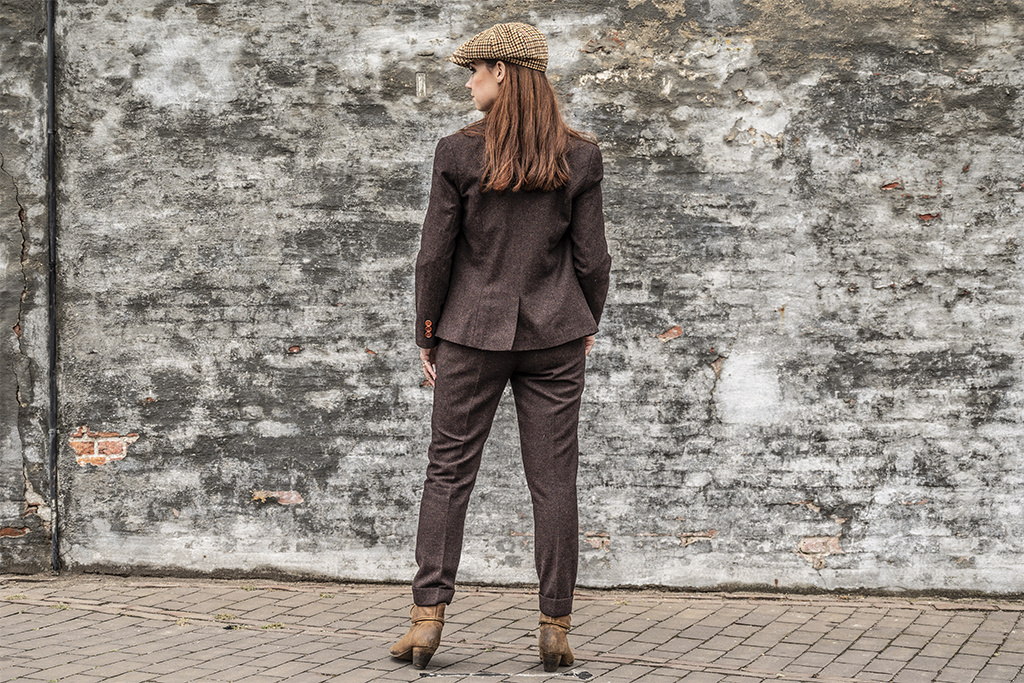Betty Bozz suits 3-delig tweed pak Dark-Brown Tattersall Tweed