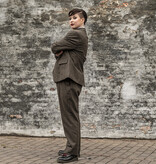 Betty Bozz suits Brown Chalk Stripe 3-delig tweed pak