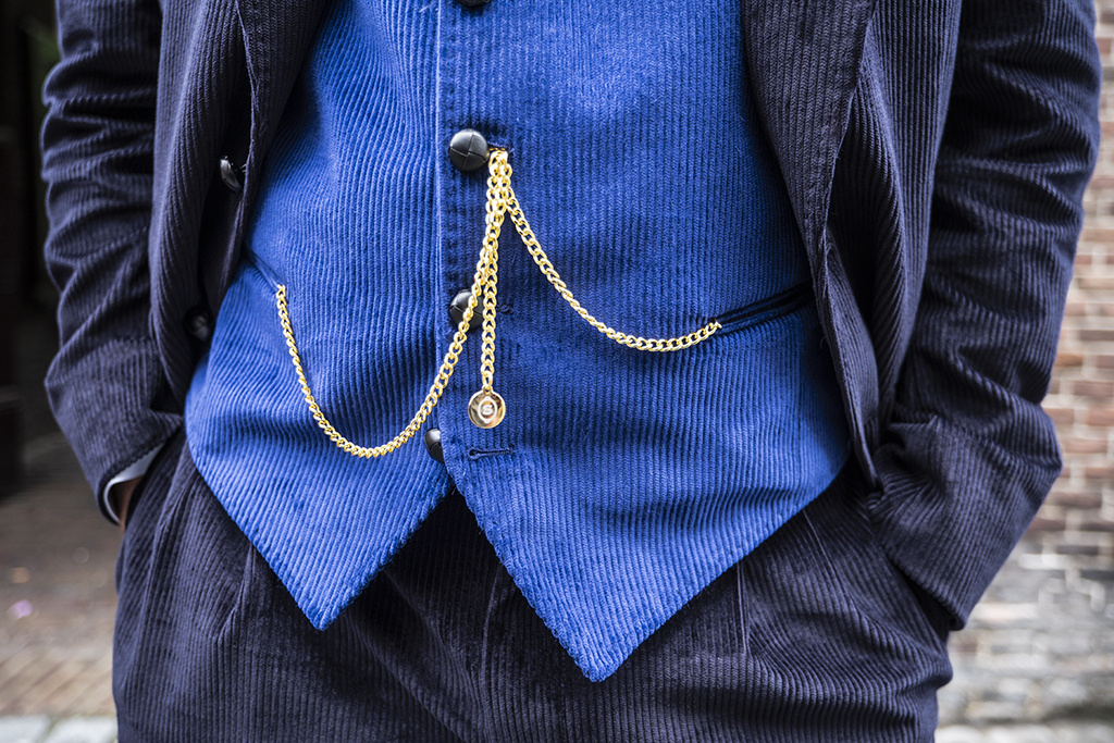 Urban Bozz 3-delig Corduroy suit in Happy Blue