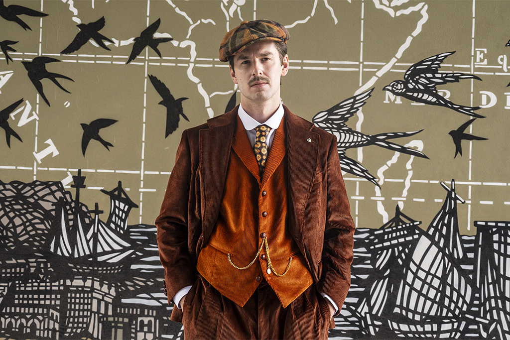 Urban Bozz Brown Orange | Corduroy suit