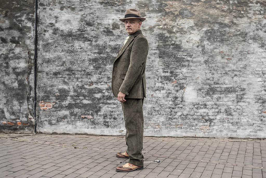 Urban Bozz 3-delig Corduroy suit in Field Green