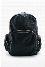 Black leather backpack