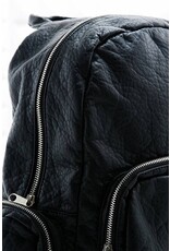 Black leather backpack