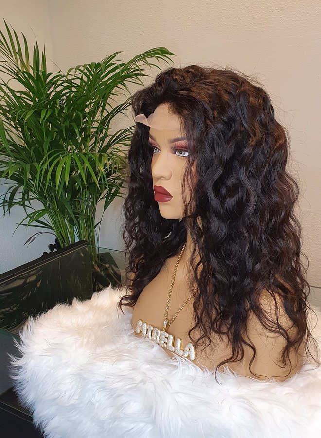 Closure Wig Loose Wave 14" - Steamed Raw Indian Hair