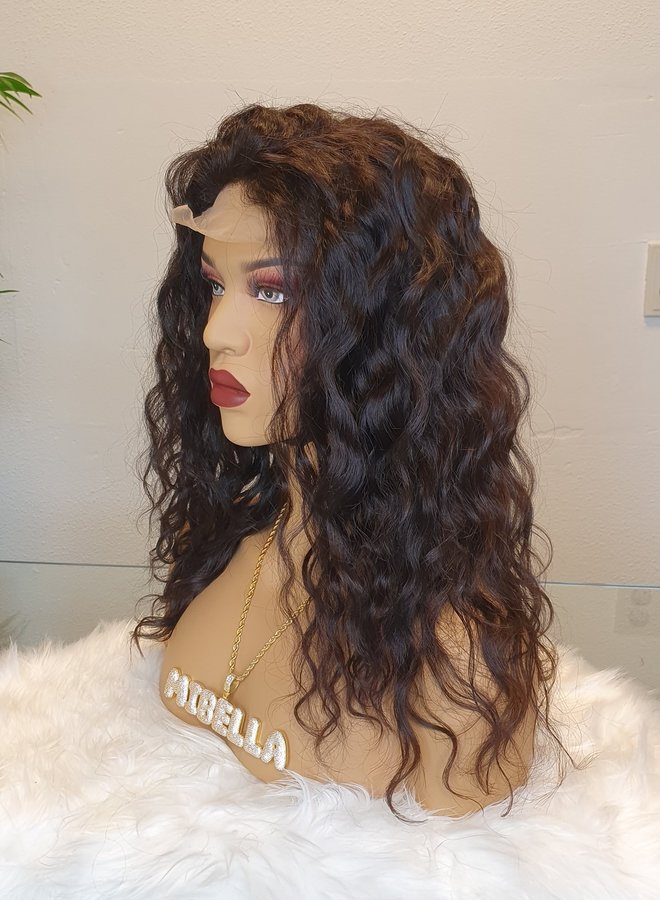 Closure Wig Loose Wave 14" - Steamed Raw Indian Hair