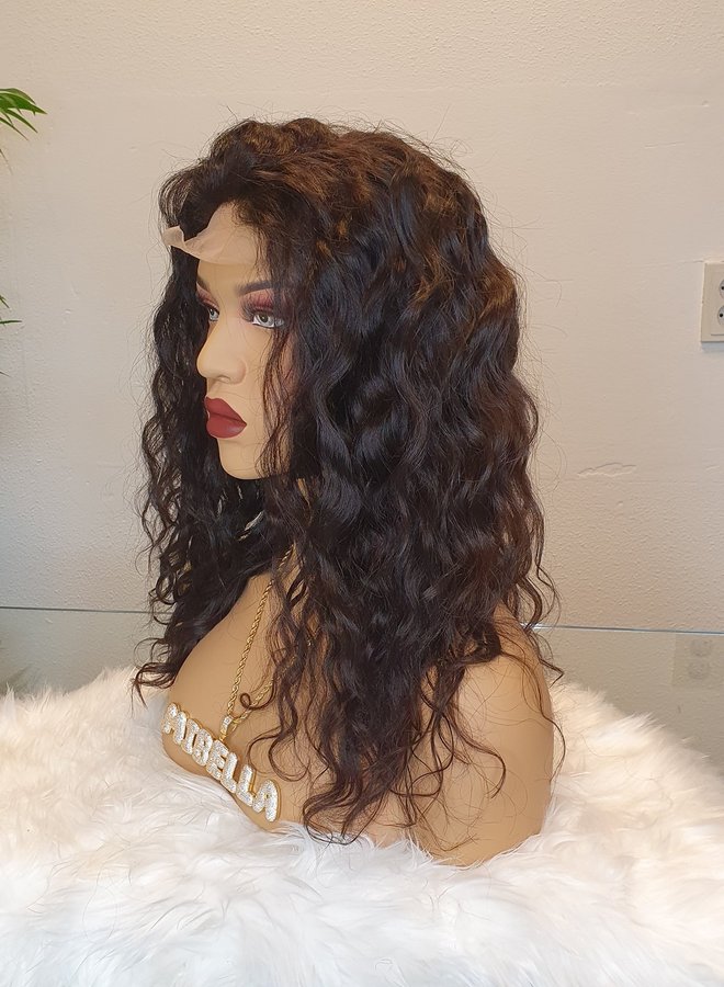 Closure Wig Loose Wave 14" - Steamed Raw Indian Hair