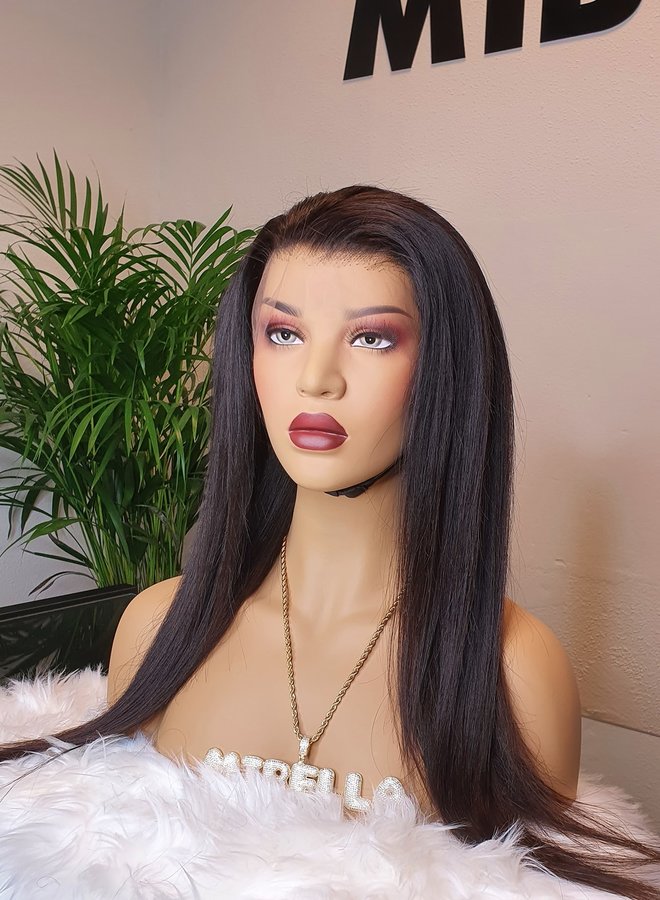 HD Frontal Wig Straight 18" Raw Indian Hair