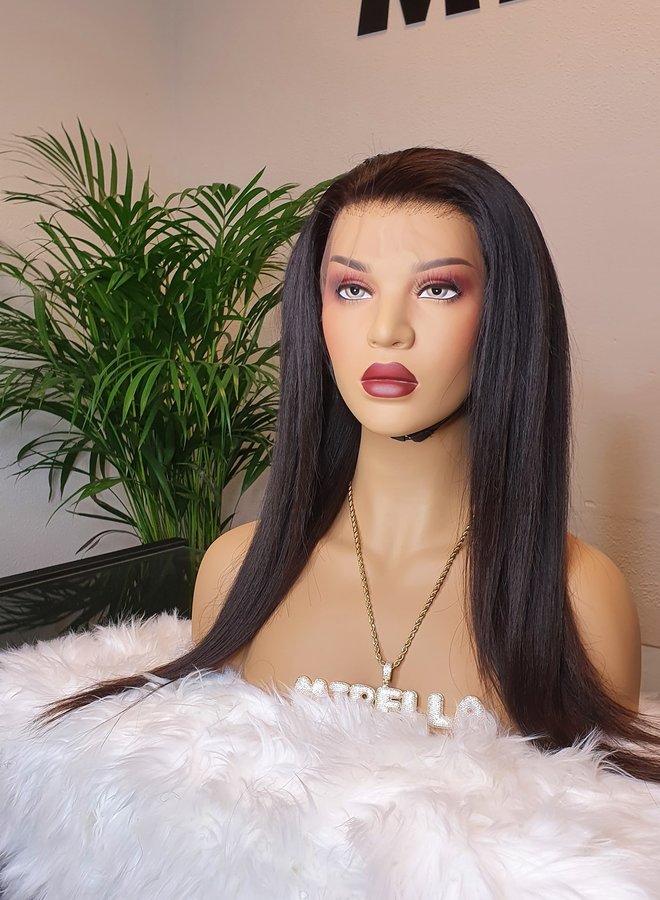 HD Frontal Wig Straight 18" Raw Indian Hair
