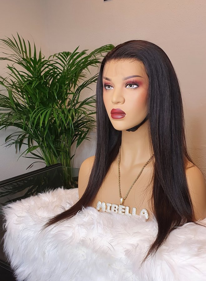 HD Frontal Wig Straight 18" Raw Indian Hair