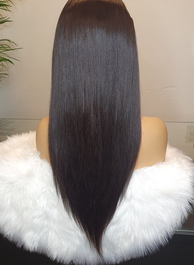 Transparante Frontal Wig Straight 22" Raw Hair