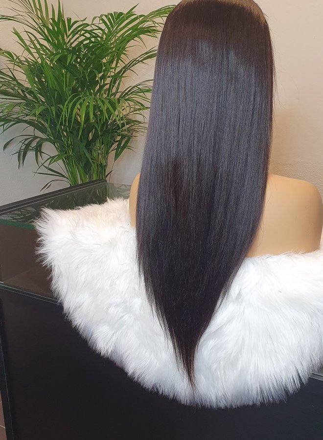 Transparante Frontal Wig Straight 22" Raw Hair