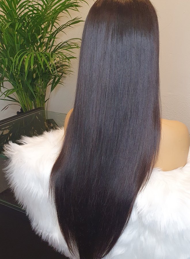 Transparante Frontal Wig Straight 24" Raw Indian Hair