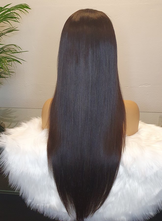 Transparante Frontal Wig Straight 24" Raw Indian Hair
