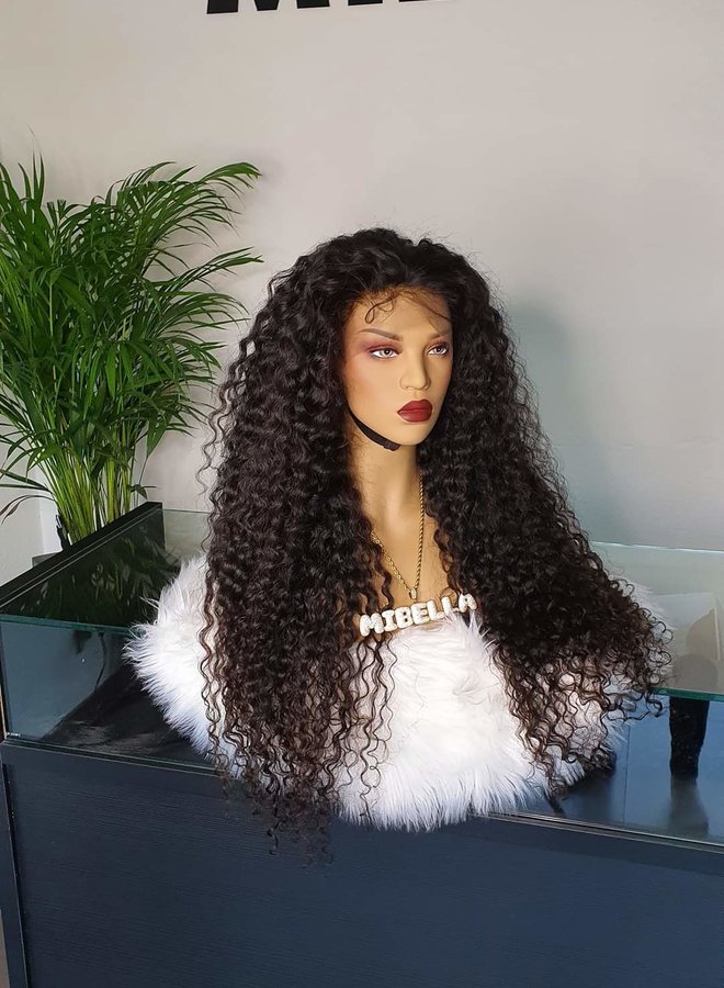 Frontal Wig 32" Raw* Indian Hair Caribbean Curly