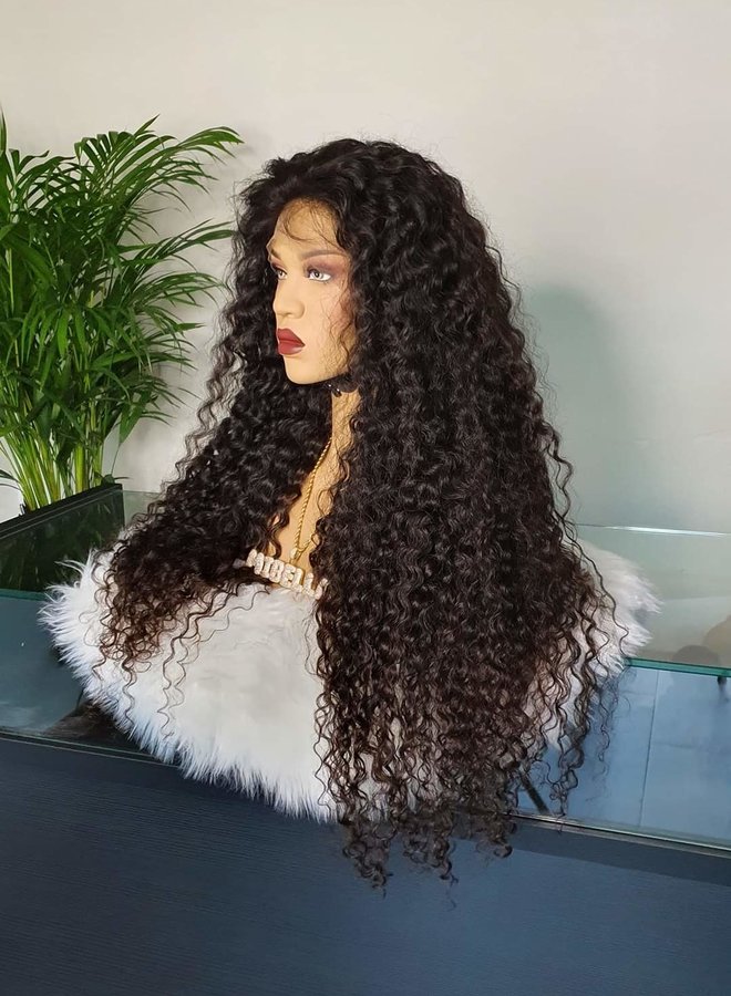 Frontal Wig 32" Raw* Indian Hair Caribbean Curly