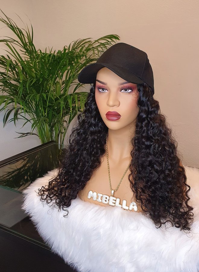 Hat Wig Caribbean Curly 22"