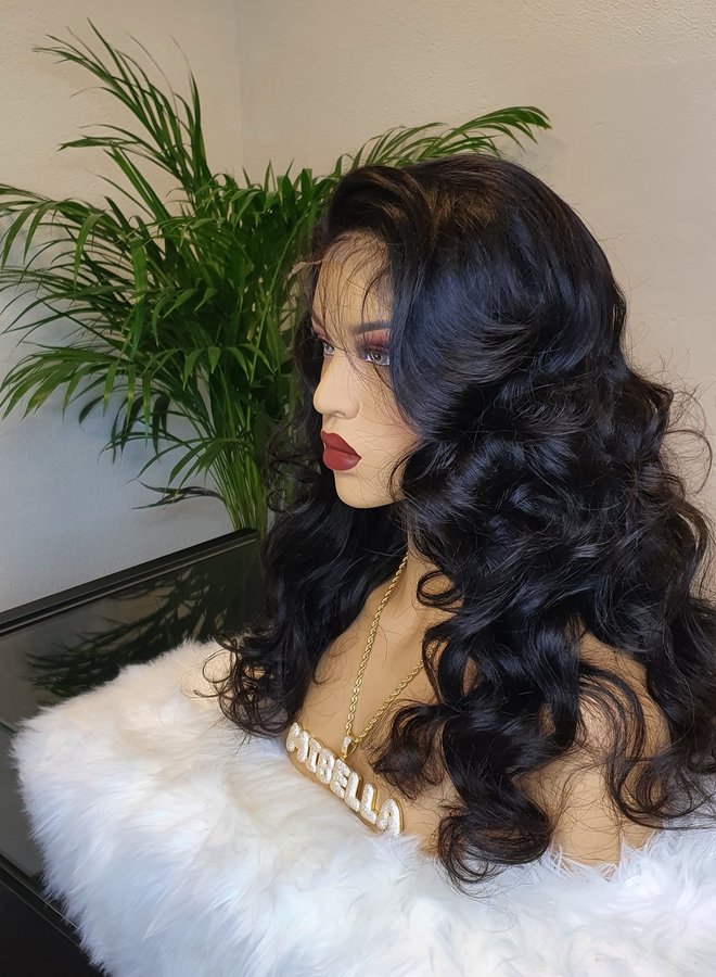 Closure Wig Body Wave Raw* Indian Hair 18" Capsize Small